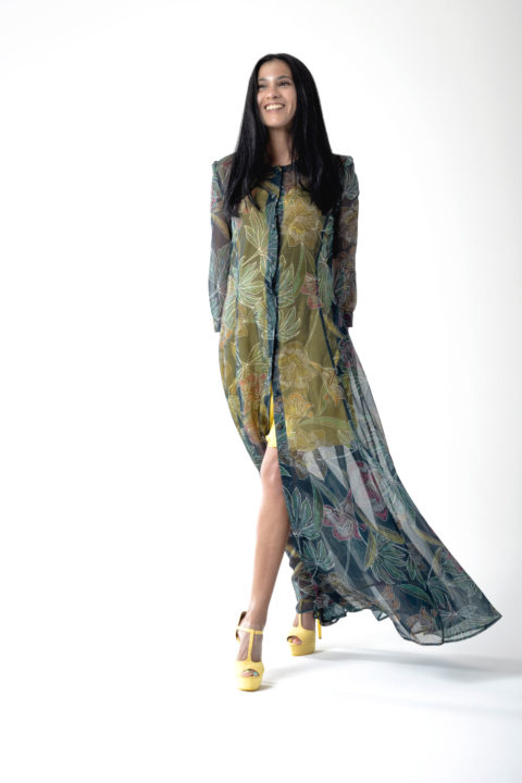 Chemisier lungo trasparente