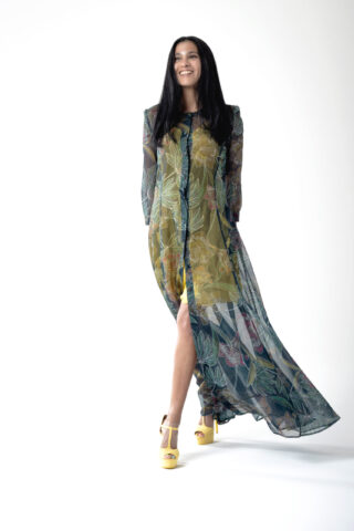 Chemisier lungo trasparente